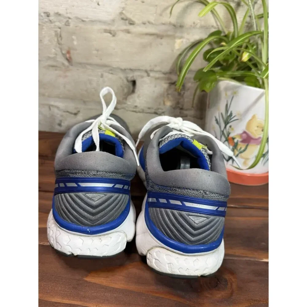 Brooks Ghost Gray/Blue/White Solid Low Top Lace-Up Mesh Running Sneakers